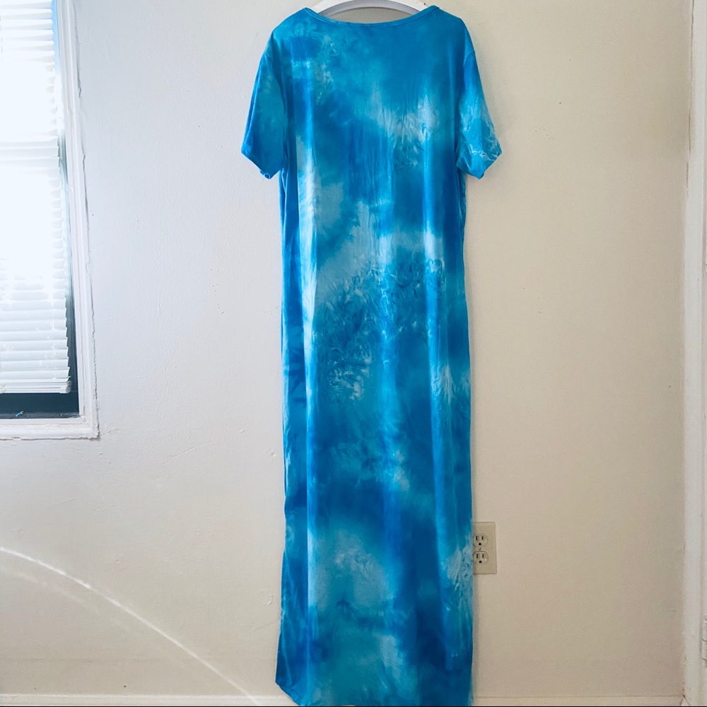 โ๏ธTURQUOISE TIE DYE MAXI DRESS - Picture 3 of 6